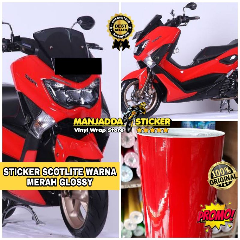 Jual Stiker Skotlet Motor Warna Merah Super Glossy | Shopee Indonesia
