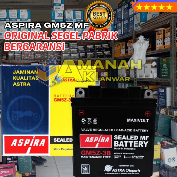 Jual AKI Kering ASPIRA GM5Z MF / AKI MOTOR / KAWASAKI: Kawasaki Kaze