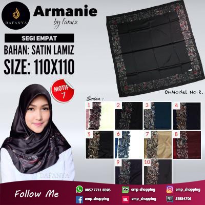 Jual Jilbab Segiempat Armanie Satin Lamiz 7 - Hijab Scraf Kerudung
