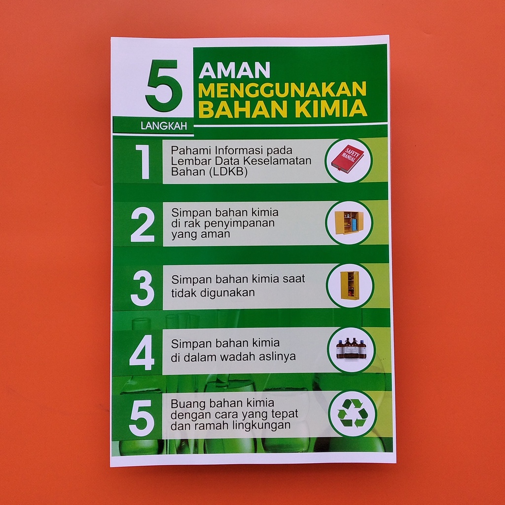 Jual Poster Langkah Aman Menggunakan Baha Kimia Poster K Poster Edukasi K Poster