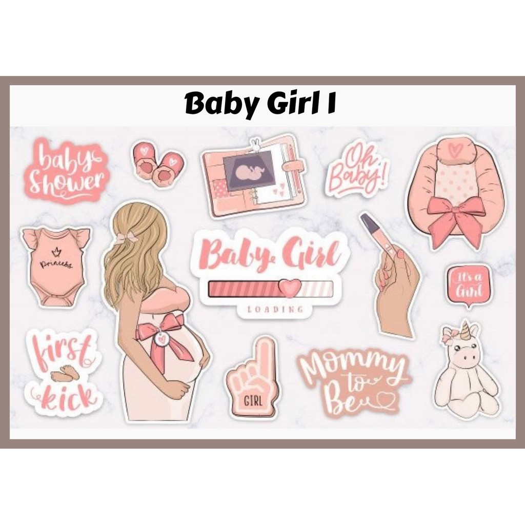 Jual Sticker Pack Baby Girl New Mom Aesthetic Tumblr | Shopee Indonesia