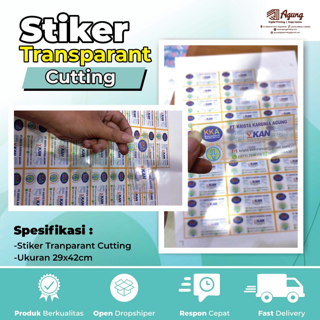 Jual Cetak Sticker Transparan A3+ Label Kemasan Makanan Minuman / Label ...