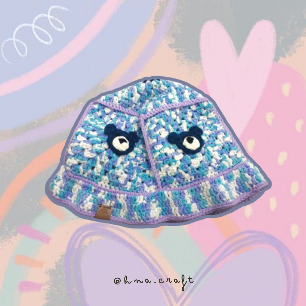 Jual Pre-Order //Bucket Hat Rajut Granny Square/ Topi Rajut 100% ...
