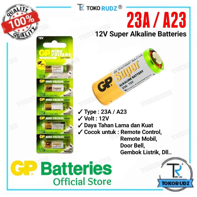 Jual Baterai 23A Batre 23AE A23 12V Kunci Remote Mobil Bel Alarm Super ...