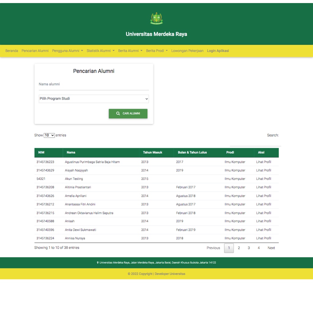 Jual APLIKASI ALUMNI (TRACER STUDY v.4) BERBASIS WEB CODEIGNITER ...