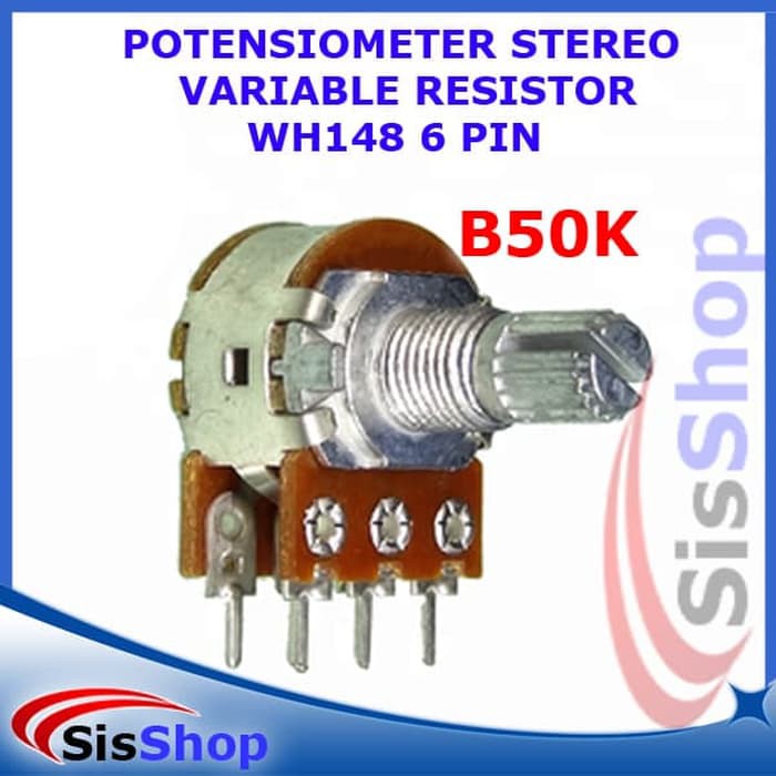 Jual Promo B50K 50K OHM POTENSIOMETER POTENSIO METER STEREO VARIABLE