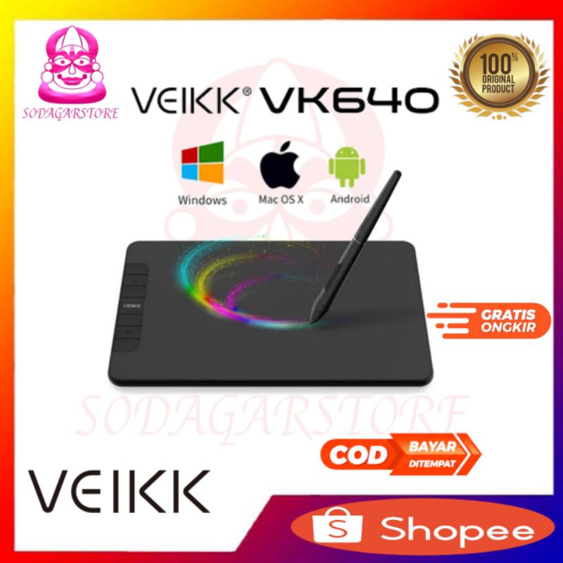 Jual VEIKK VK640 Digital Graphic Drawing Pen Tablet OSU Alter S640 A30 A50 Shopee Indonesia