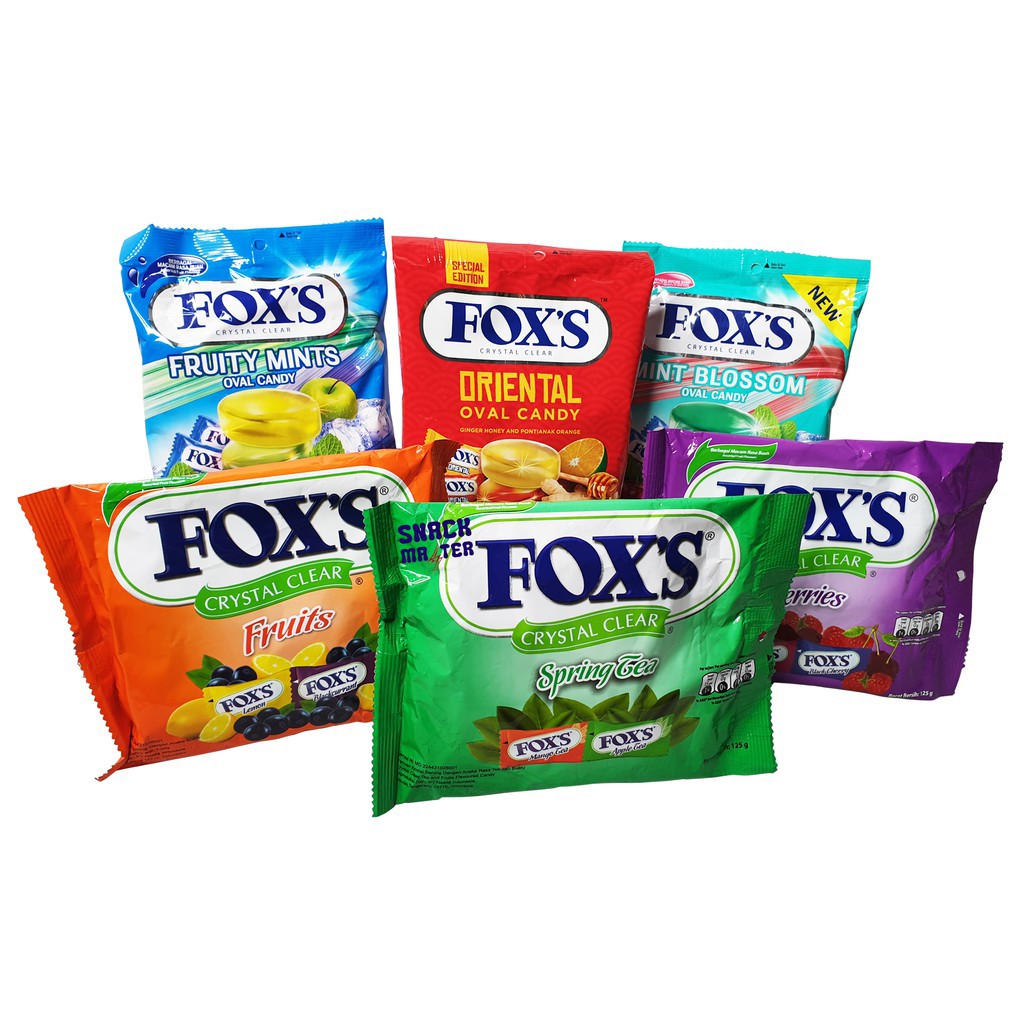 Jual Permen Foxs Oval Candy Varian Rasa Fruits Mints Berries Spring Tea Fruits Mint Bolsom 4551