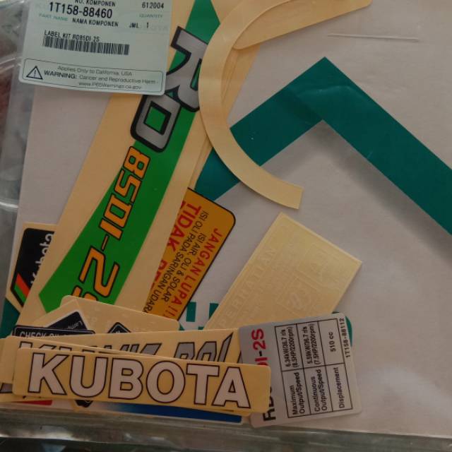 Jual LABEL KIT (STIKER) KUBOTA RD 85 Di 2 S | Shopee Indonesia