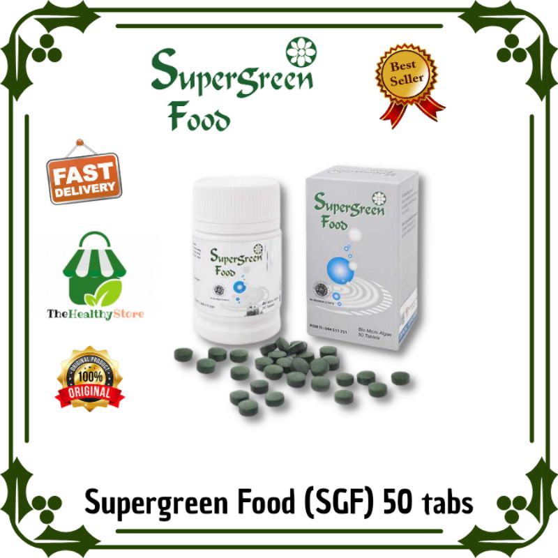 Jual SGF 50 tab Super Green Food Suplemen Chlorella Spirulina Alami