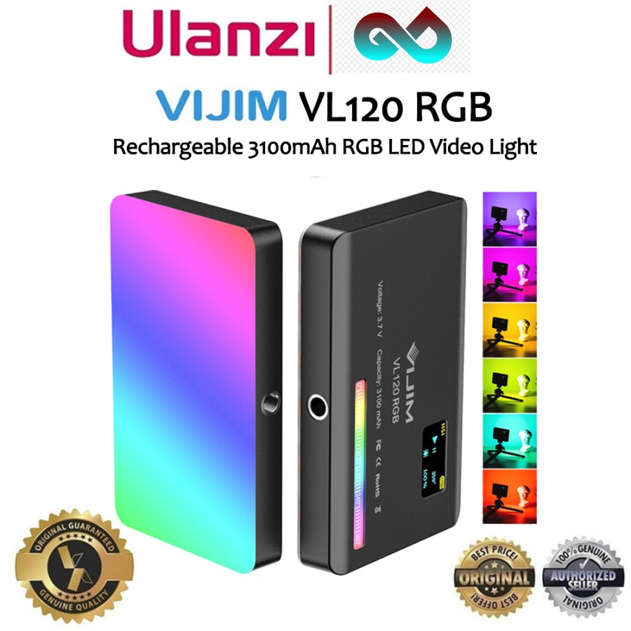 VIJIM VL120 - Luz LED de video para cámara, mini iluminación portátil