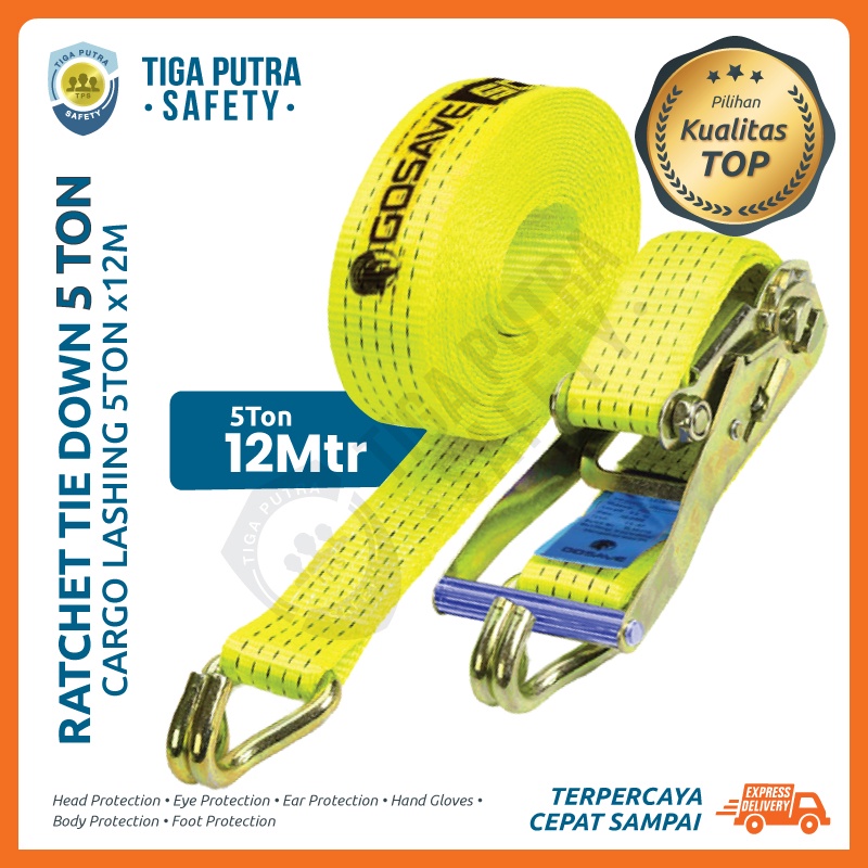 Jual Ratchet Tie Down 5 Ton X 12m Cargo Lashing Pengikat Barang