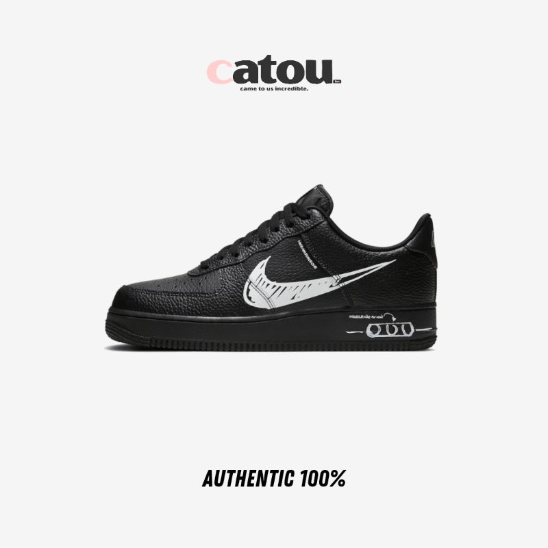 Jual Nike Air Force 1 Low LV8 Utility Sketch Black/White Original 