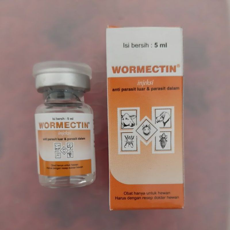 Jual WORMECTIN INJEKSI 5ml 2ml Obat Suntik Cacing Jamur Kulit Scabies ...