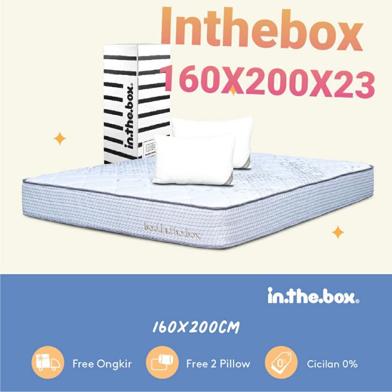 Jual Kasur INTHEBOX REG 160X200X23 Kasur Spring Bed Free 2 Bantal