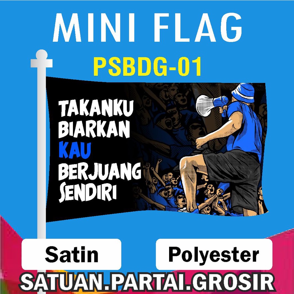 Jual MINIFLAG PERSIB BANDUNG BENDERA PERSIB BANDUNG MINIFLAG MURAH