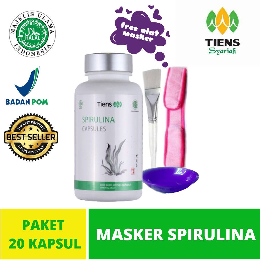 Jual MASKER SPIRULINA PAKET 20 KAPSUL ORI 100% | Shopee Indonesia