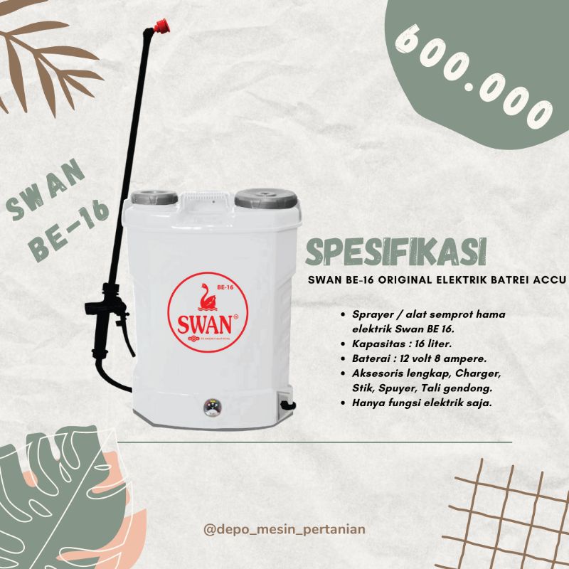 Jual Sprayer Be Elektrik Otomatis Original Swan Indonesia Shopee Indonesia