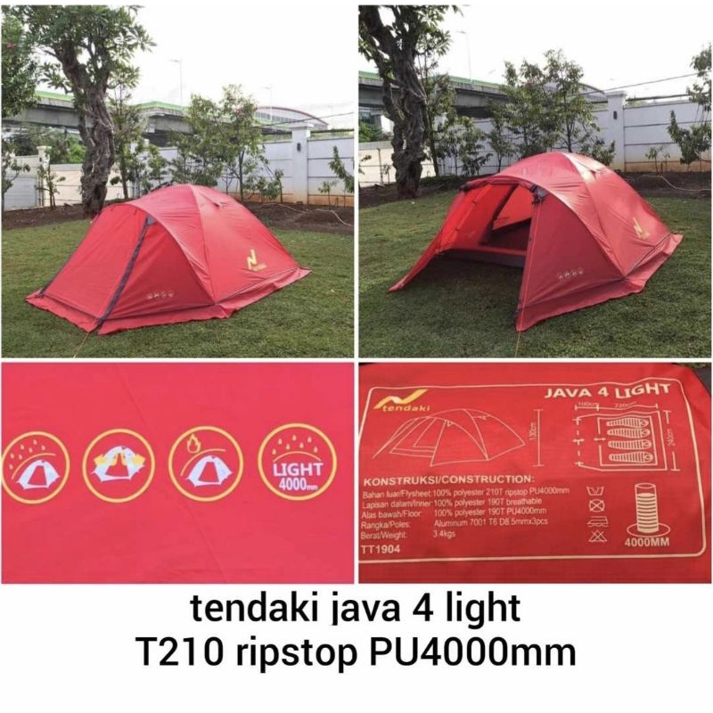 Jual tendaki java 4 light alloy go great outdoor 4p orang camping ...