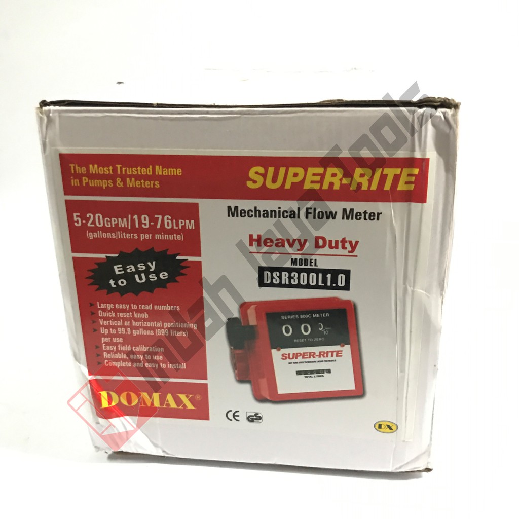 Jual SUPER-RITE Flowmeter 3 Digit 1 Inch DOMAX - Meteran Solar Flow ...