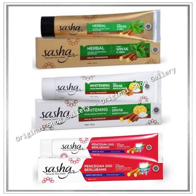 Jual Sasha Toothpaste Odol Halal Herbal Siwak Whitening Pencegah Gigi ...