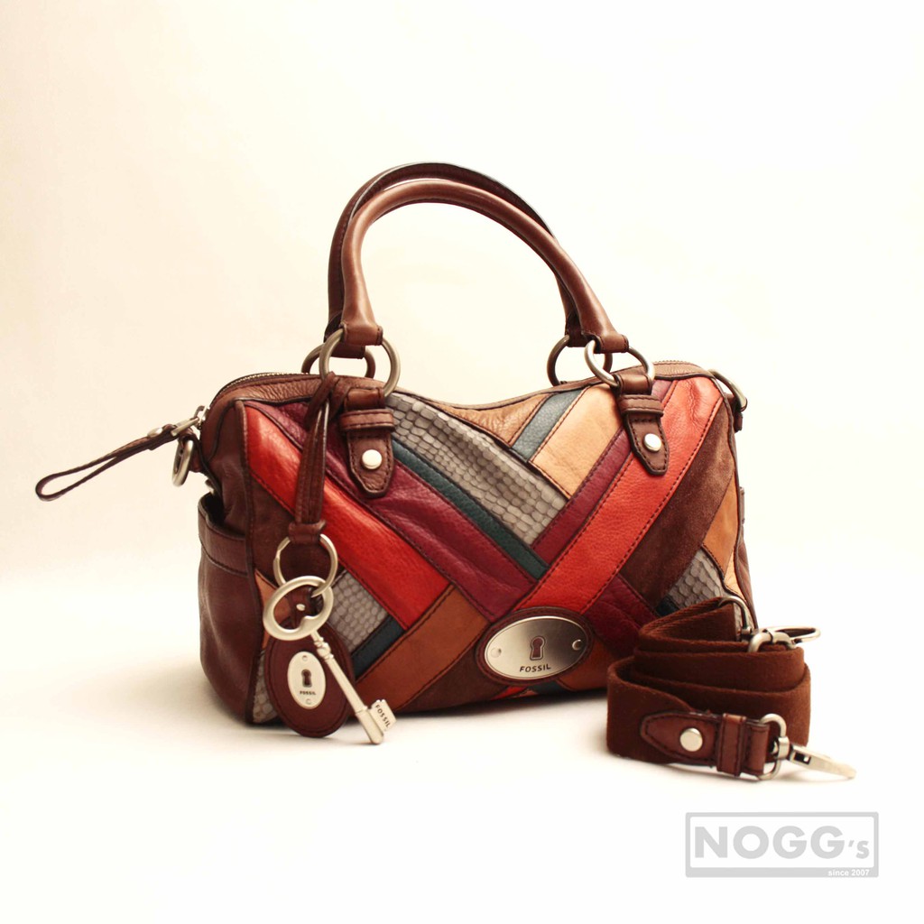 Jual Fossil Maddox Dark Patchwork Large Satchel Handbag Slingbag Shopee Indonesia