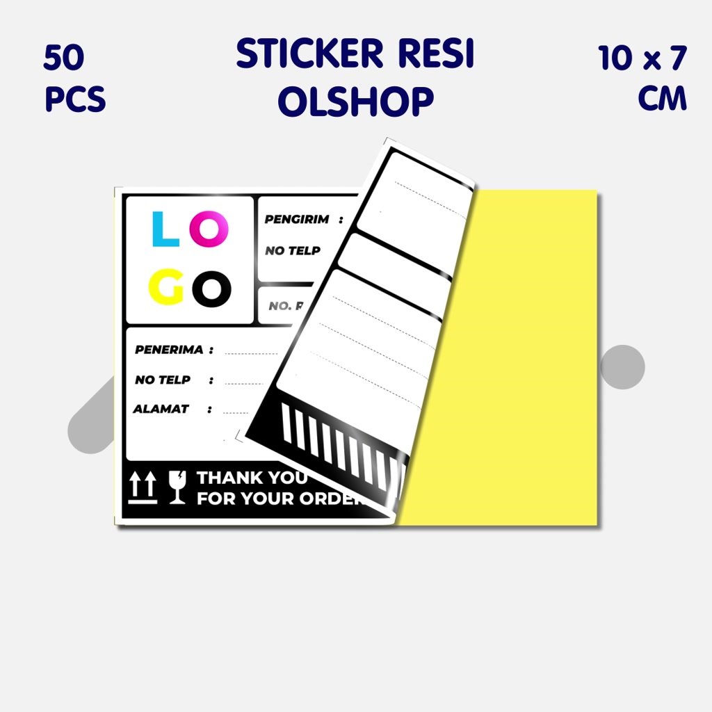 Jual 50PCS CUSTOM Sticker resi Label Pengiriman / Sticker HVS | Shopee ...