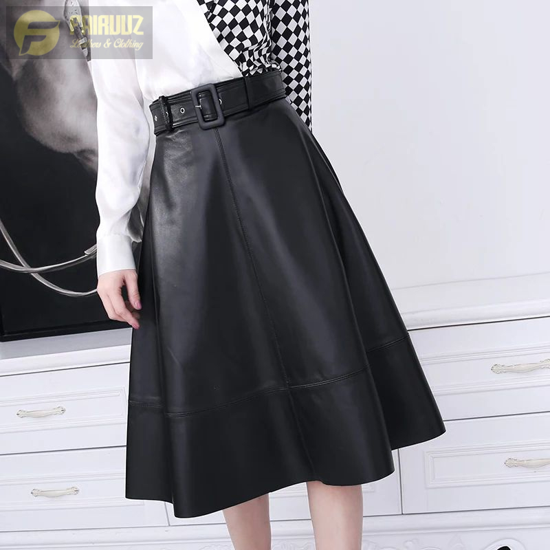 Jual Rok Span Kulit Ikat Pinggang Rok Kulit Wanita Rok Midi Sebetis ...