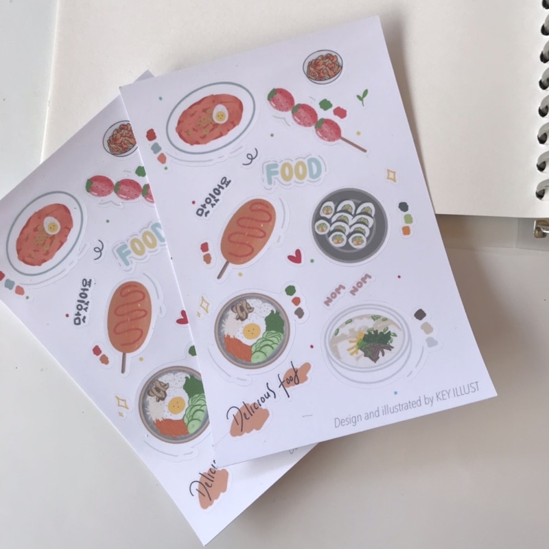 Jual Korean food sticker/ stiker makanan korea/ bullet journal stickers ...