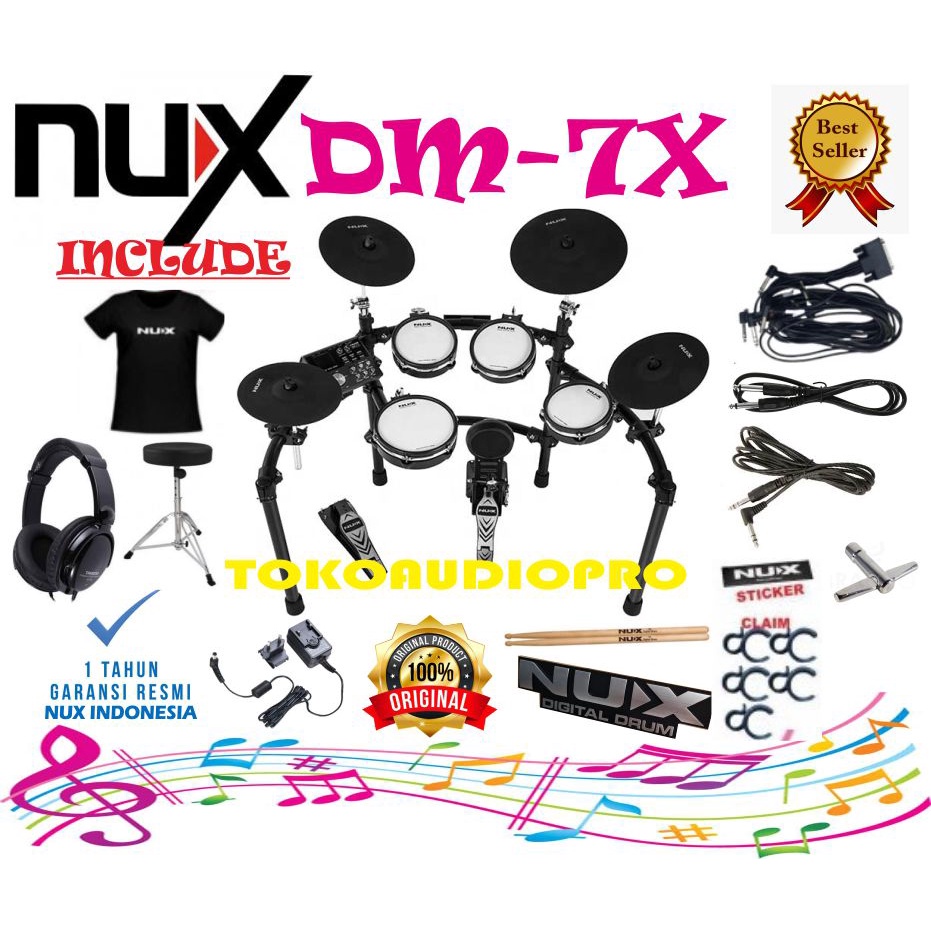 Jual Nux DM7X Digital Drum Set Drum Elektrik Set Shopee Indonesia