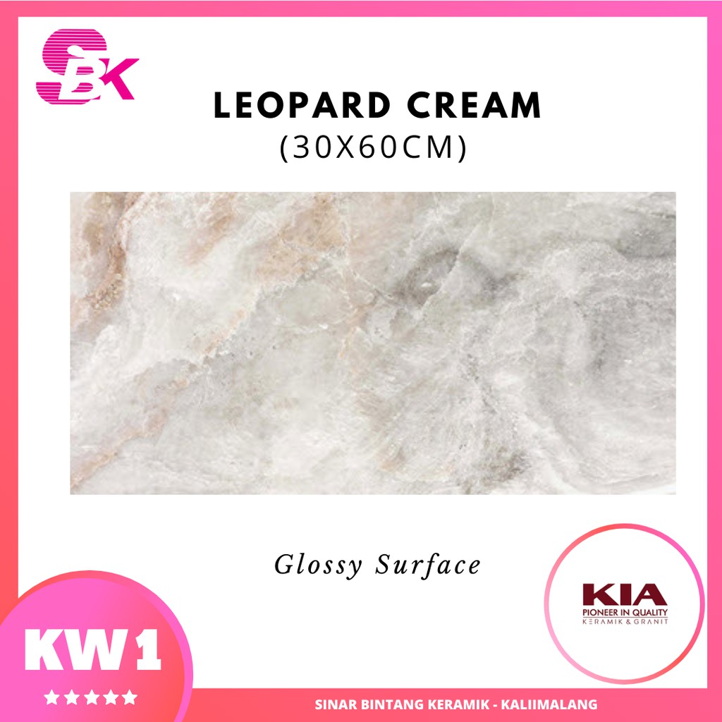 Jual Keramik Dinding Kamar Mandi 30x60 Leopard Cream | Shopee Indonesia