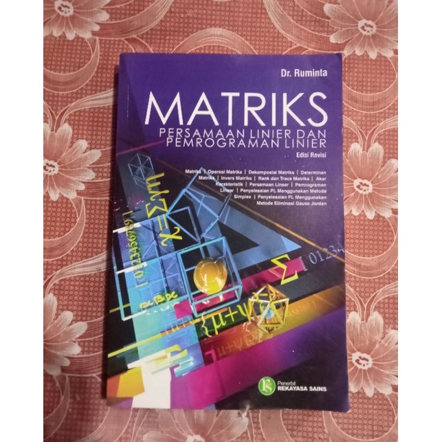 Jual Buku Matriks Persamaan Linier Dan Pemrograman Linier | Shopee ...