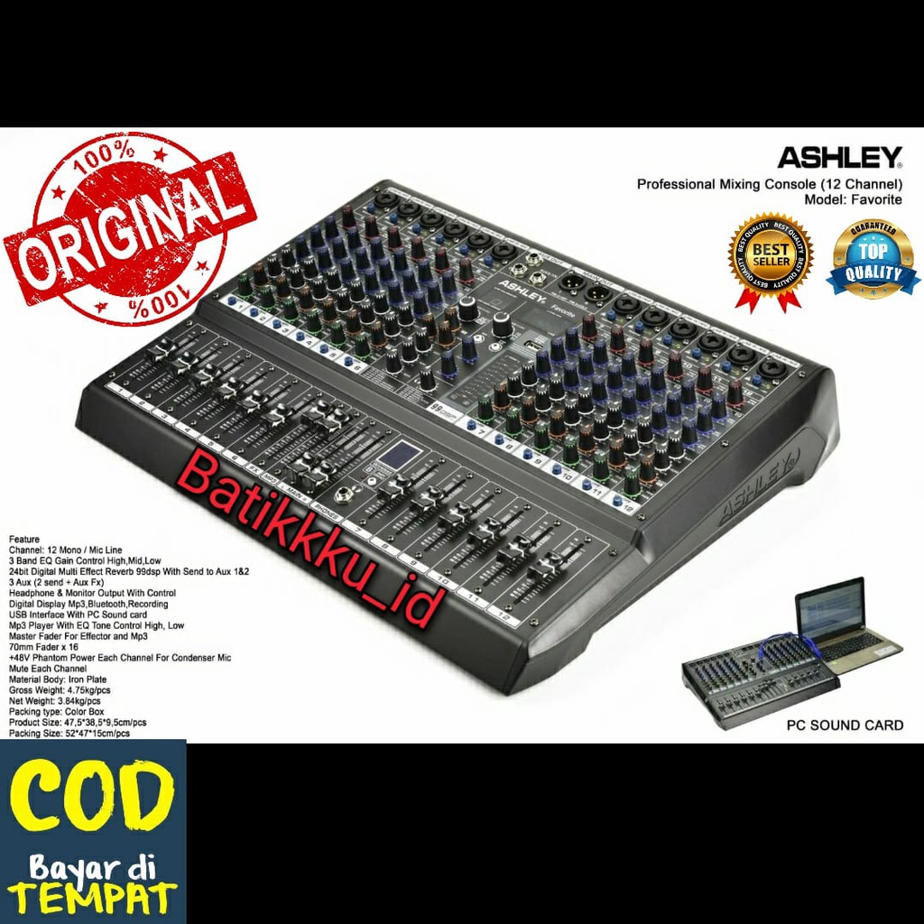 Jual Mixer Ashley Favorite 12 Favorite12 Favorit 12 Paporit 12 12ch ...