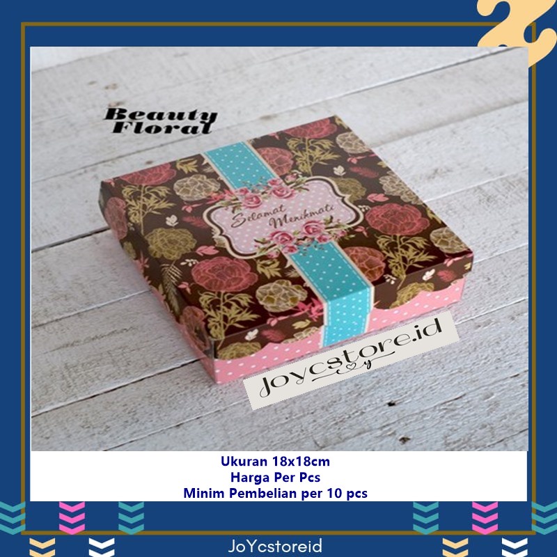 Jual Dus Nasi R8 Beauty FLORAL Kotak Nasi 18x18 Box Nasi/ Box Kue / Box ...