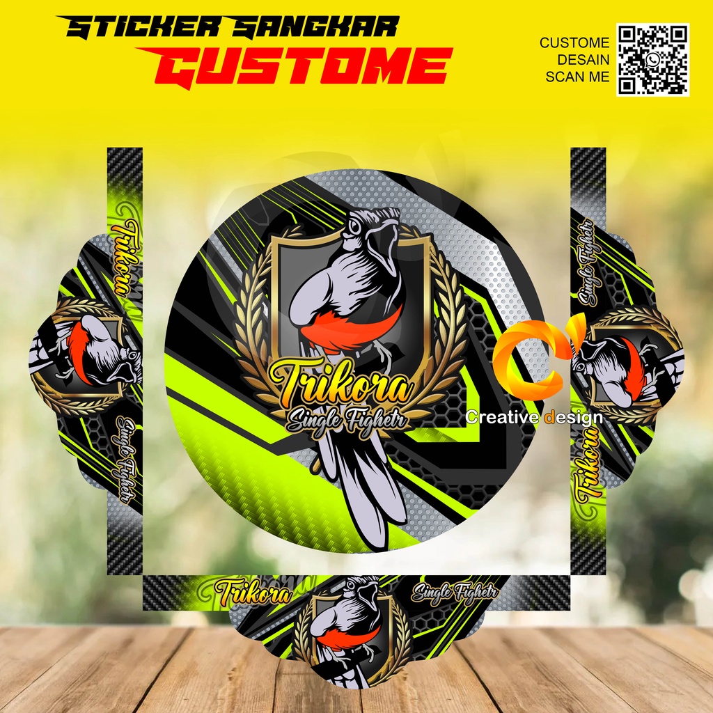 Jual STICKER SANGKAR MURAI BATU CUSTOME TRIKORA | Shopee Indonesia