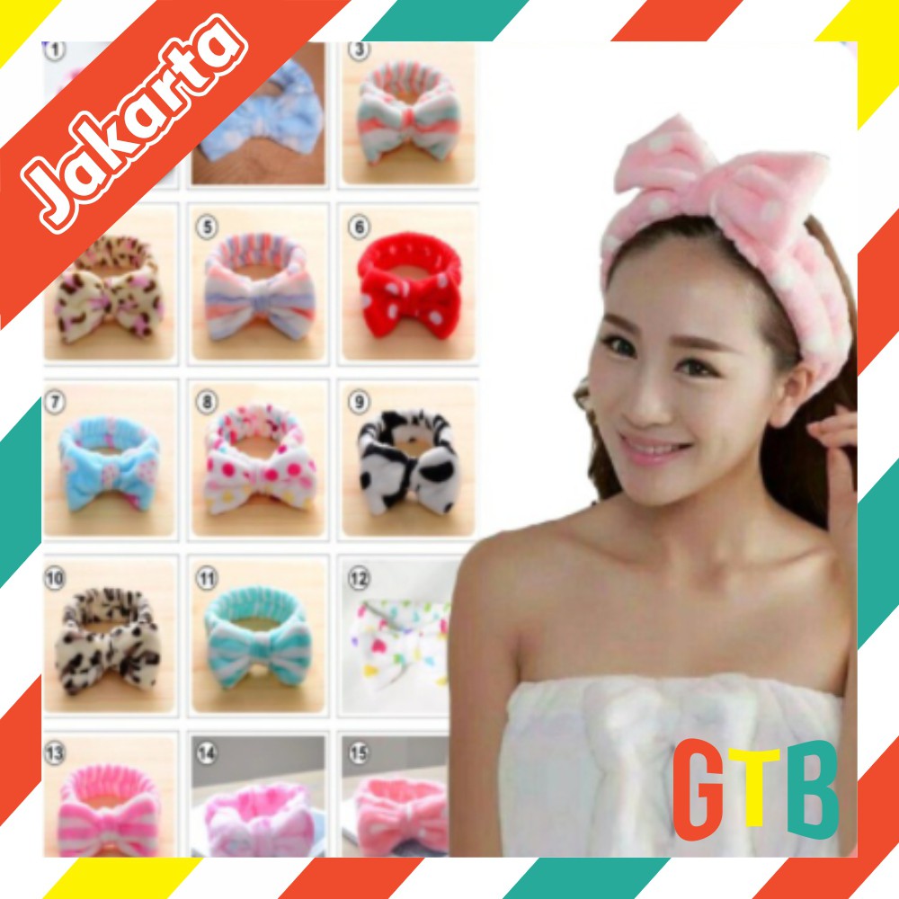 Jual ️gtb ️ R027 Bando Bandana Motif Pita Fashion Cantik Warna Warni Import Murah Batam 