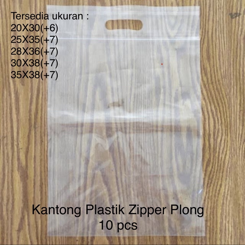 Jual 10 Lembar Kantong Plastik Klip Zipper Zip Lock Plong Handle Pond Pe Bening Tebal Polos 0376