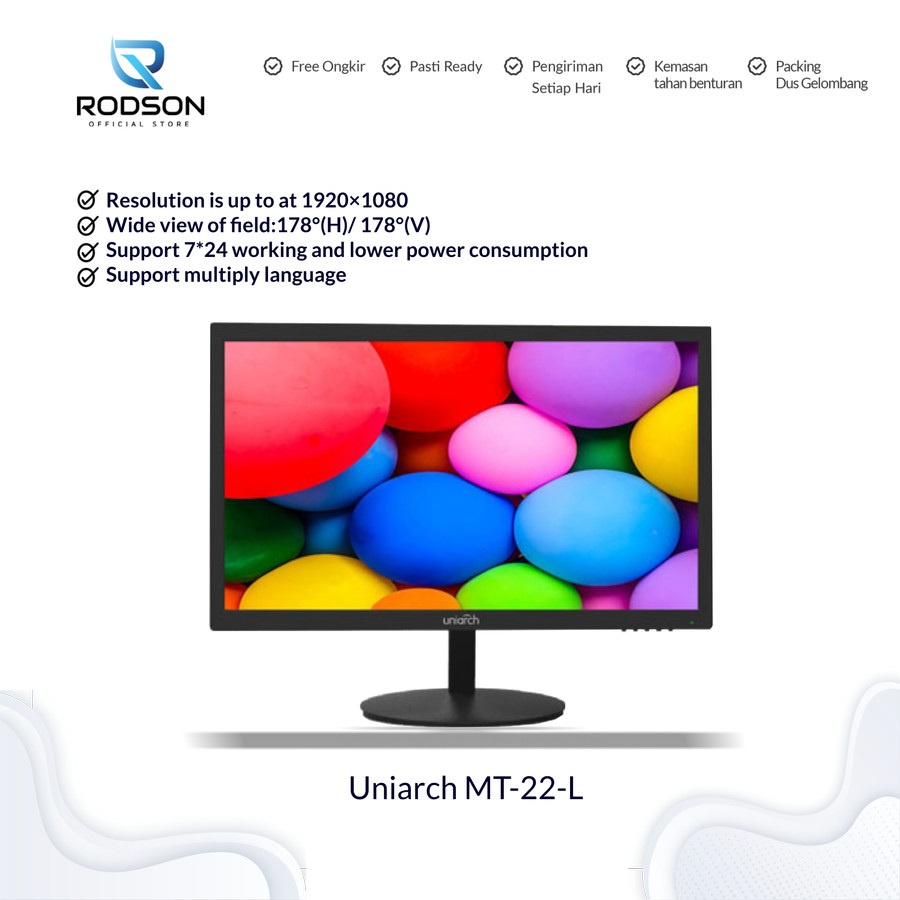 Jual MONITOR LED 21,5 INCH UNIARCH MT22L HDMI FULL HD STAND BRACKET