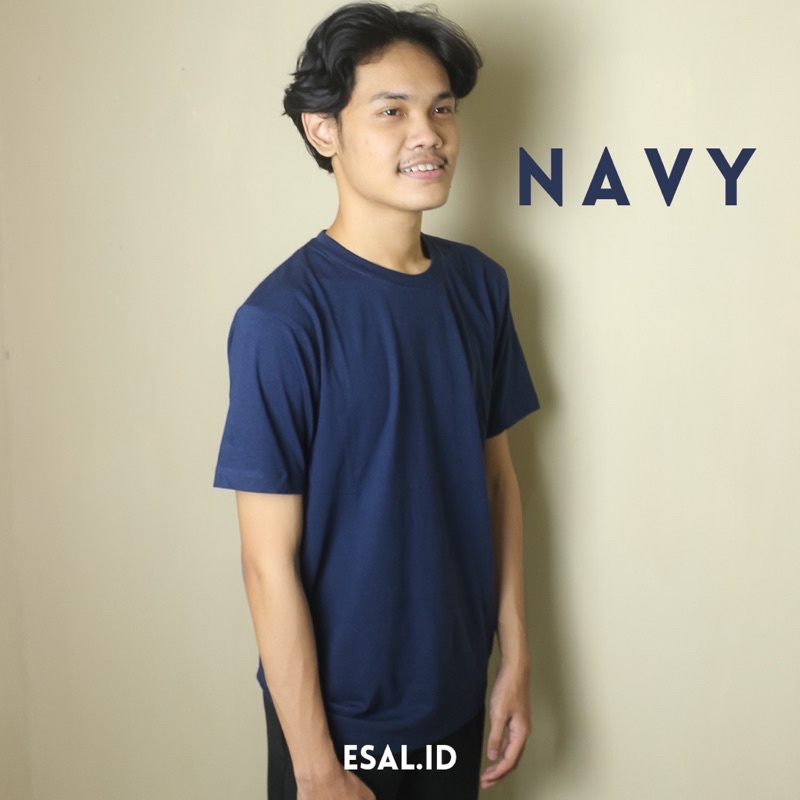 Jual Kaos Polos Biru Dongkernavy Reactive Lengan Pendek Cotton Combed 30s Pria Dan Wanitamen