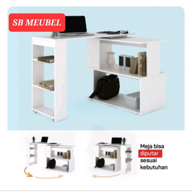 Jual MEJA KANTOR PUTIH/MEJA KERJA MINIMALIS | Shopee Indonesia