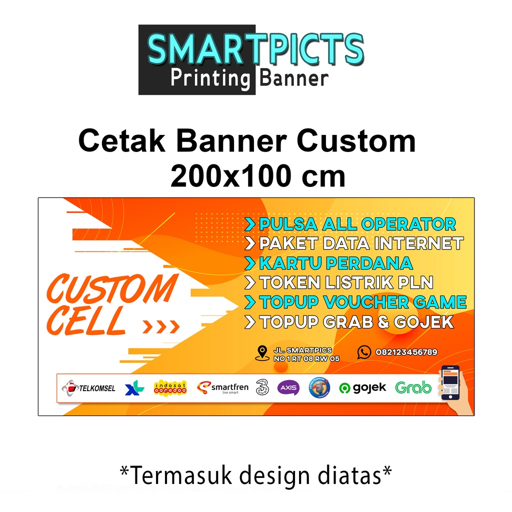 Jual Cetak Banner Spanduk Custom Cmx Cm Konter Pulsa Shopee Indonesia