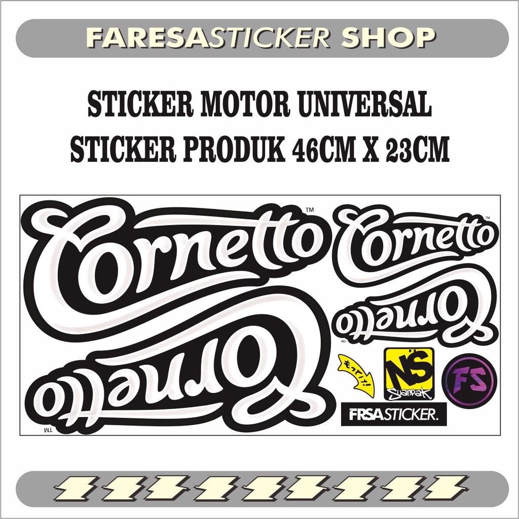 Jual (COD) STICKER PRODUK LOGO, STICKER UNTUK SEMUA MOTOR CORNETTO ...