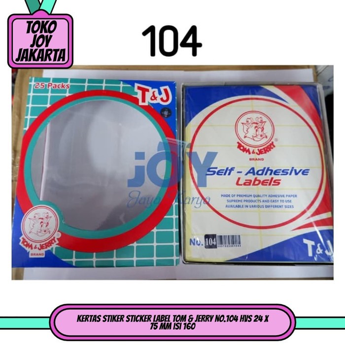 Jual Kertas Stiker Sticker Label TOM & JERRY No.104 HVS 24 x 75 mm isi ...