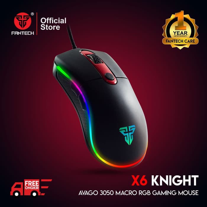 Jual mouse gaming fantech X6 KNIGHT running RGB macro AG0210 | Shopee ...