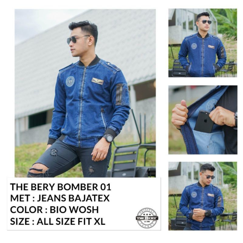 Jual jaket pria bomber scoder/jaket jeans/jaket pria 100% ori the bery ...