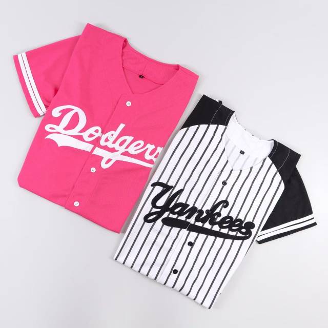 Baju Kaos Kemeja Jersey Baseball Pria & Wanita Dodgers - Dodgers Blue