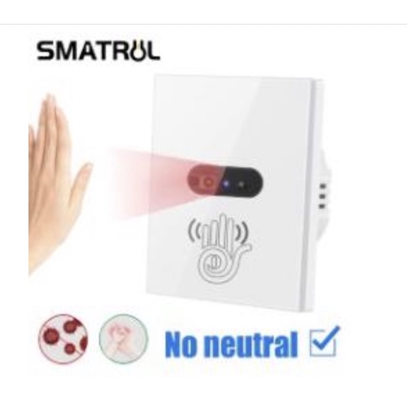 Jual SMATRUL Saklar Touchless No Neutral Wire IR Wall Light Switch Wave ...