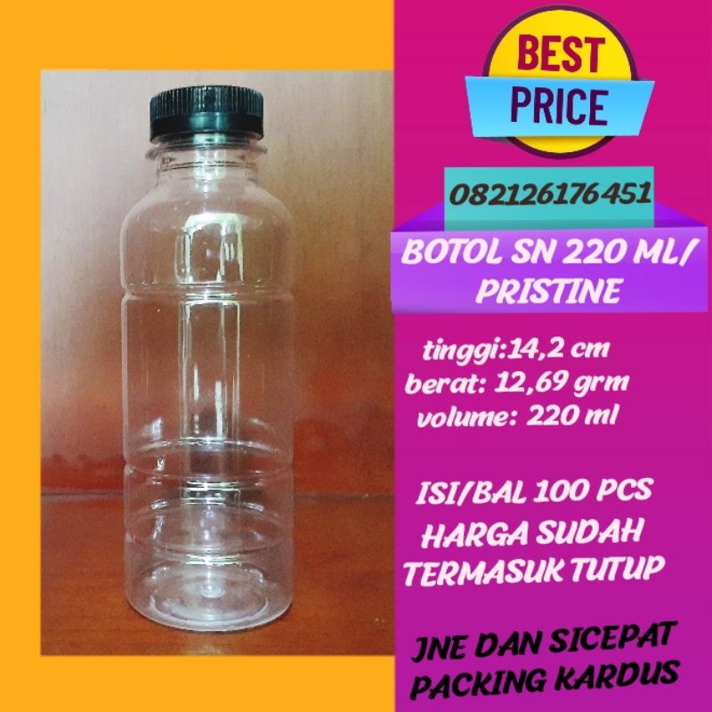 Jual Botol Pristine 220ml Botol Plastik 220ml Botol Minuman 220ml Isi