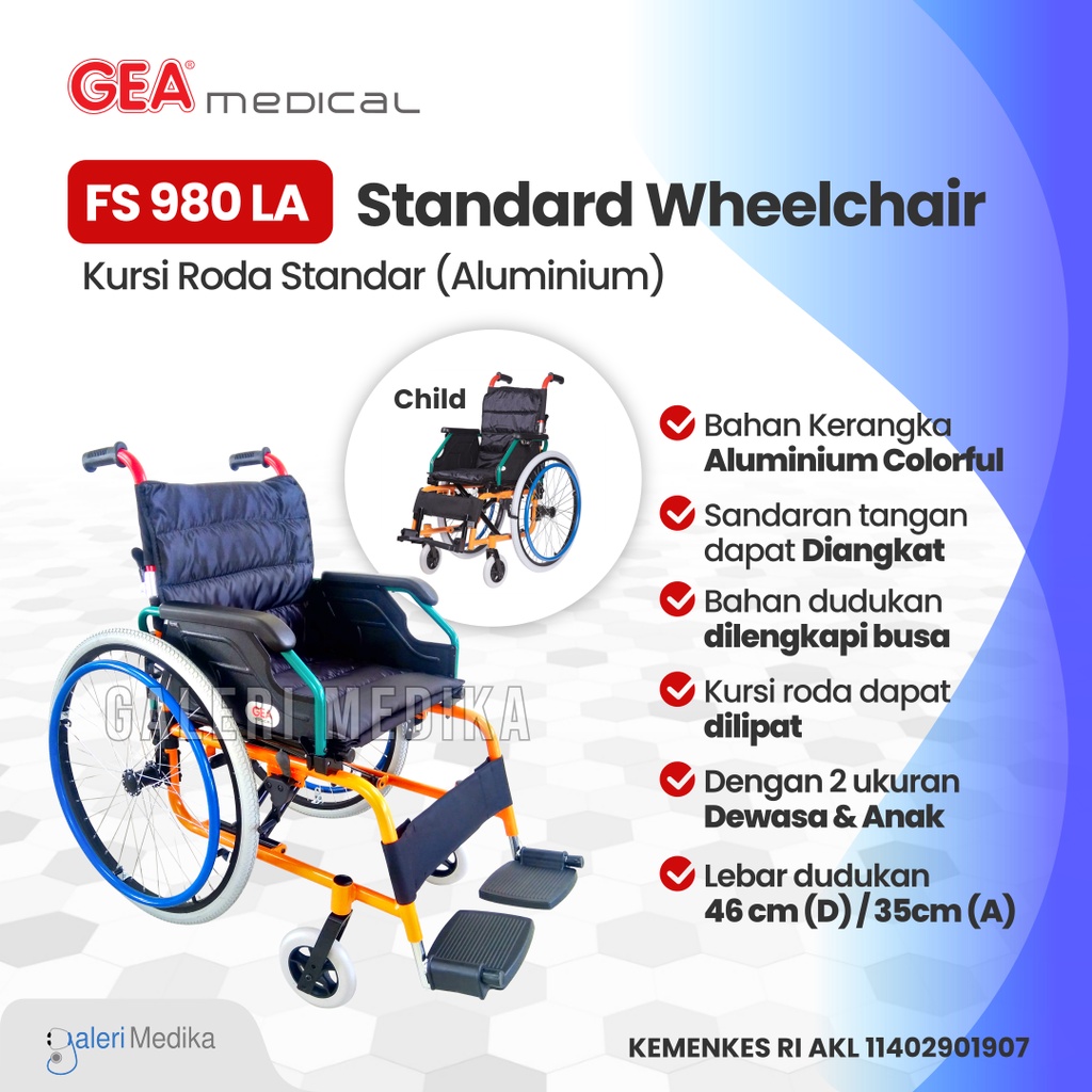 Jual Kursi Roda Gea Fs La Dewasa Kursi Roda Gea Fs La Kursi Roda Aluminium