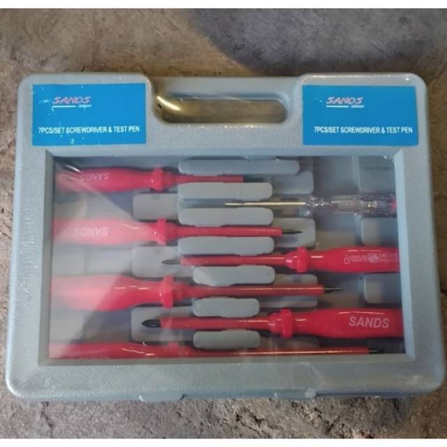 Jual Obeng Listrik Sands Set Pcs Volt Electrical Screwdriver Set Shopee Indonesia